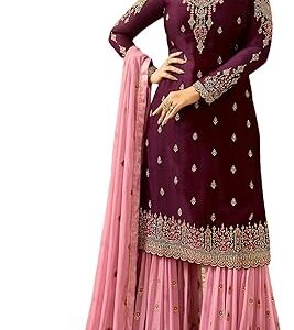 Indian/Pakistani Eid Ramzan Party Wear Wedding Wear Sharara Style Salwar Suit for Women