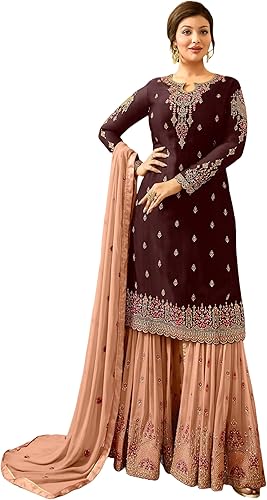 Indian/Pakistani Eid Ramzan Party Wear Wedding Wear Sharara Style Salwar Suit for Women - Image 3