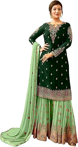 Indian/Pakistani Eid Ramzan Party Wear Wedding Wear Sharara Style Salwar Suit for Women - Image 4