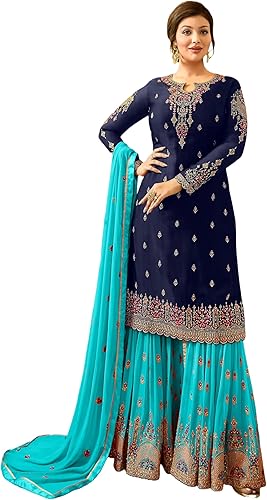 Indian/Pakistani Eid Ramzan Party Wear Wedding Wear Sharara Style Salwar Suit for Women - Image 5