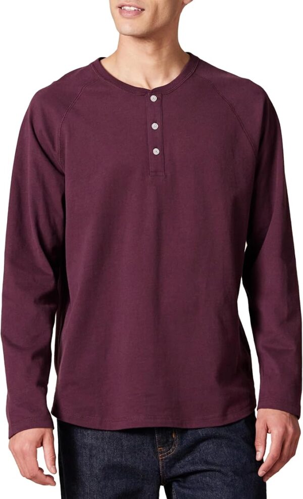 Amazon Essentials Long Sleeve Shirt for Men, Regular-Fit Henley, Available in Big & Tall